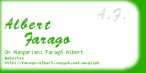 albert farago business card